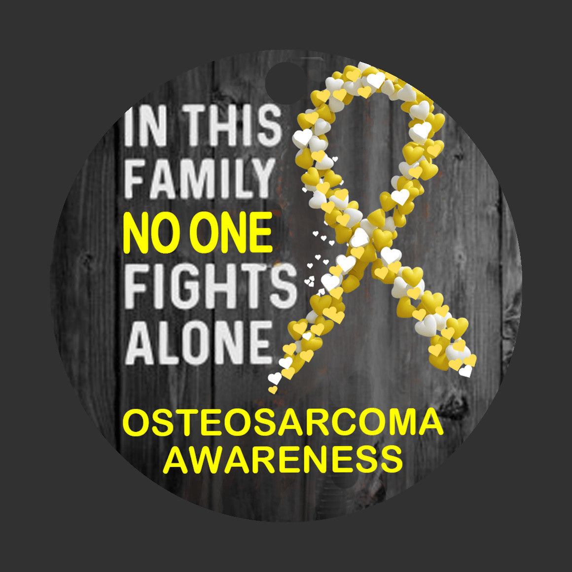 Osteosarcorma Awareness Ornament UV Printed Plastic Christmas Ornament