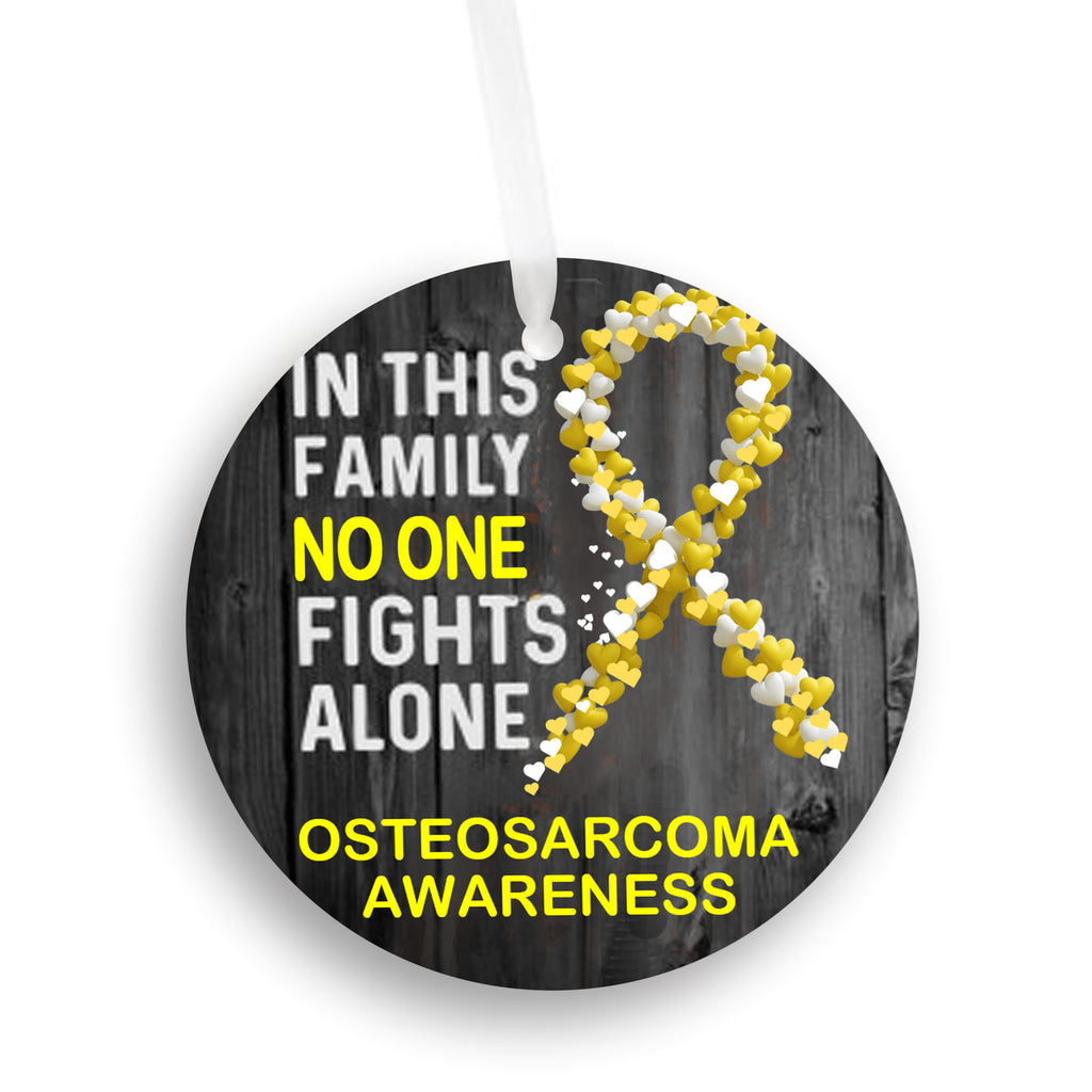 Osteosarcorma Awareness Ornament UV Printed Plastic Christmas Ornament
