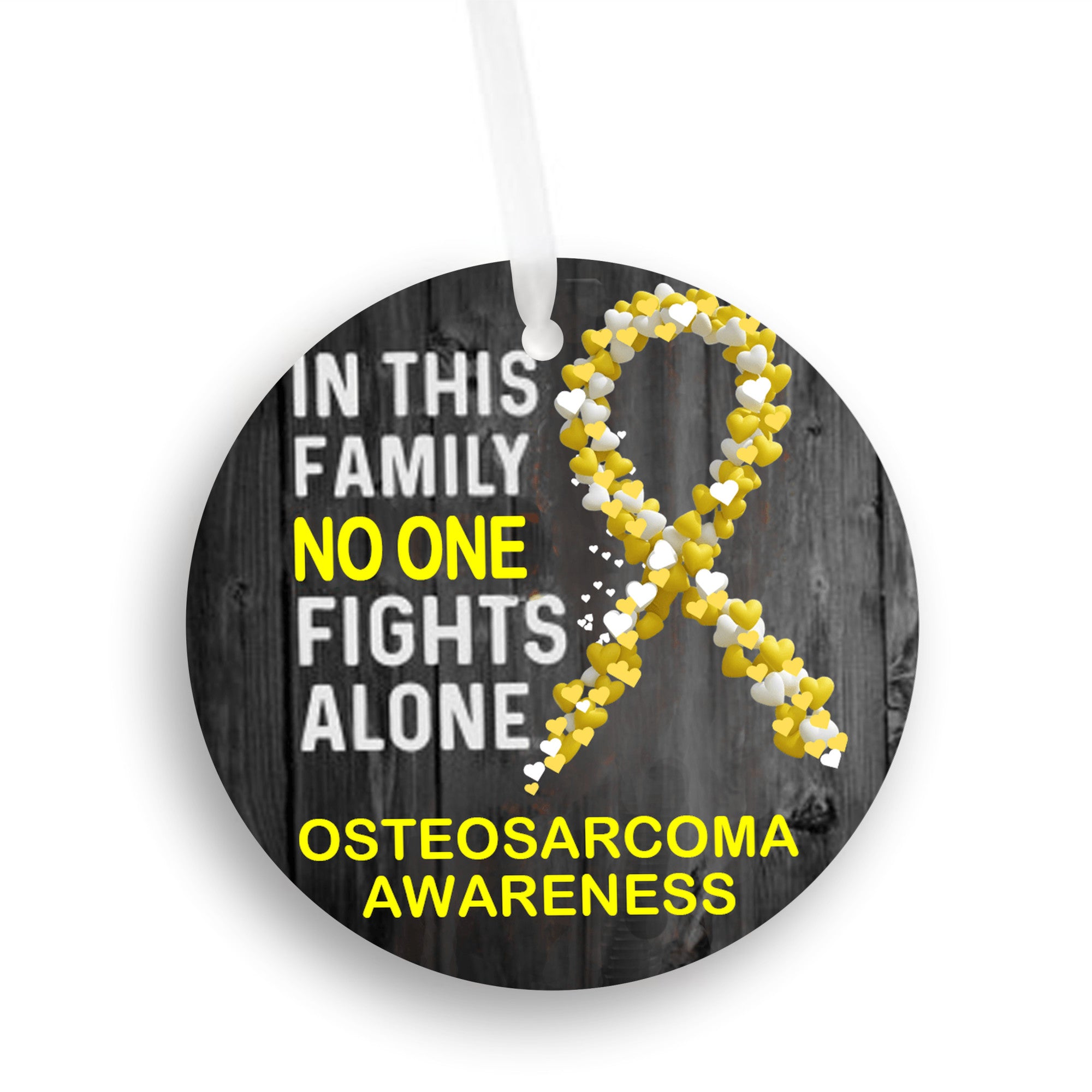 Osteosarcorma Awareness Ornament UV Printed Plastic Christmas Ornament