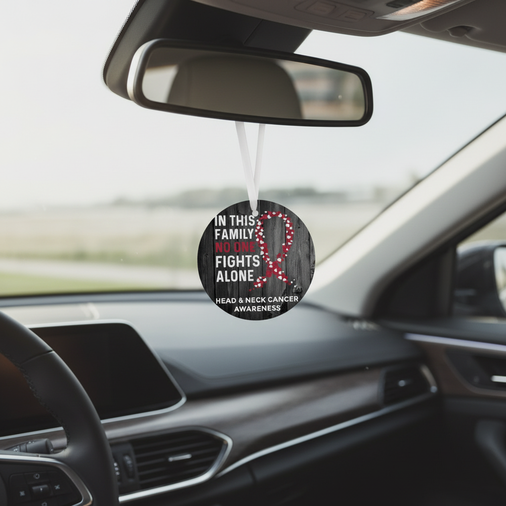 Head & Neck Cancer Awareness Christmas Ornament and Car Accessories Tear View Mirror Ornament