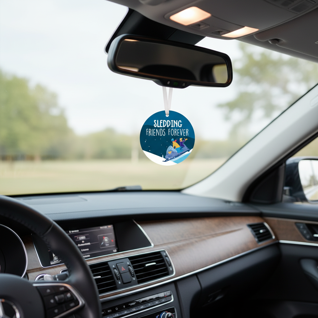 Sledding Friends Forever Christmas Ornament and Car Accessories