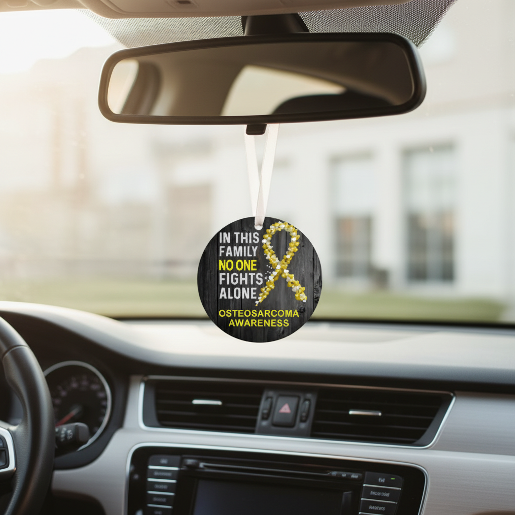 Osteosarcorma Awareness Ornament UV Printed Plastic Christmas Ornament and Car Accessories