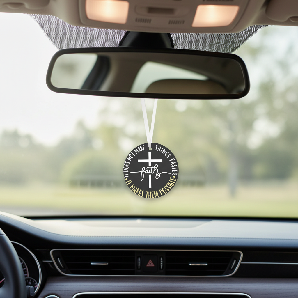 Faith Makes Things Easier Christmas Ornament and Car Accessories Rear View Mirror Ornament